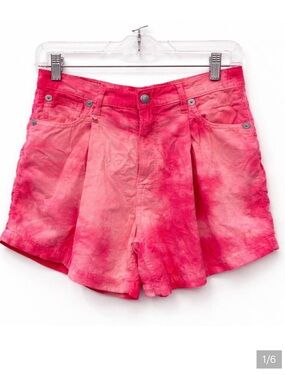 R13 Damon Pleated Fuchsia Corduroy Shorts Made in Italy Women's Size 24 Cotton